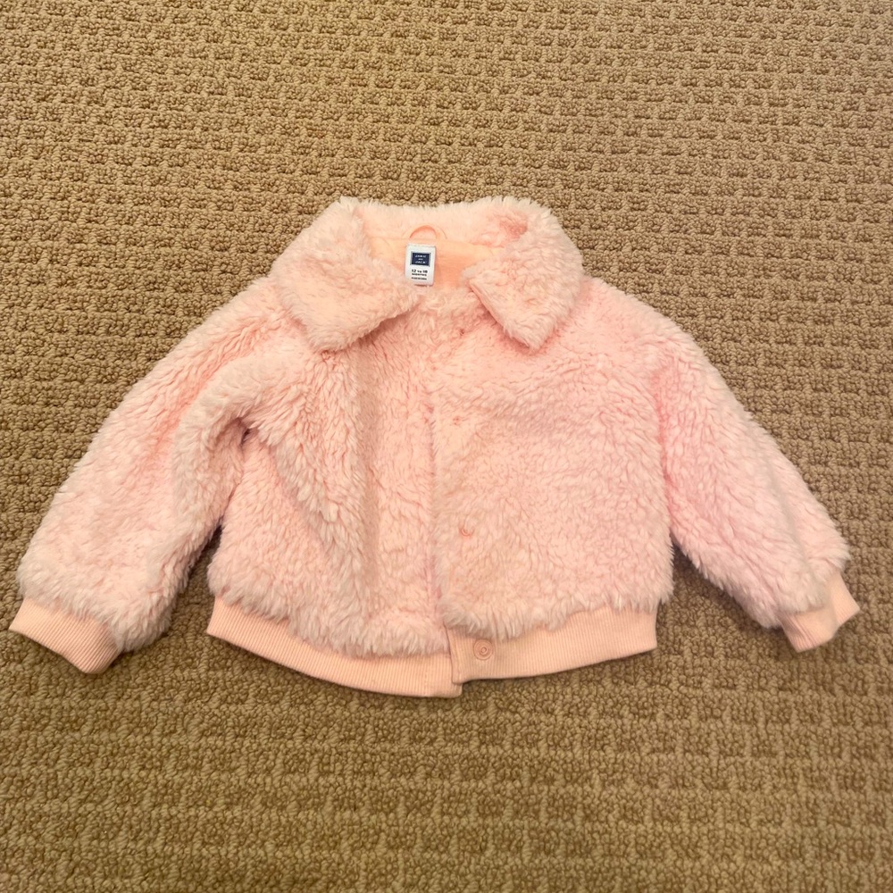 Little girls Janie and Jack fur coat size 12-18 months